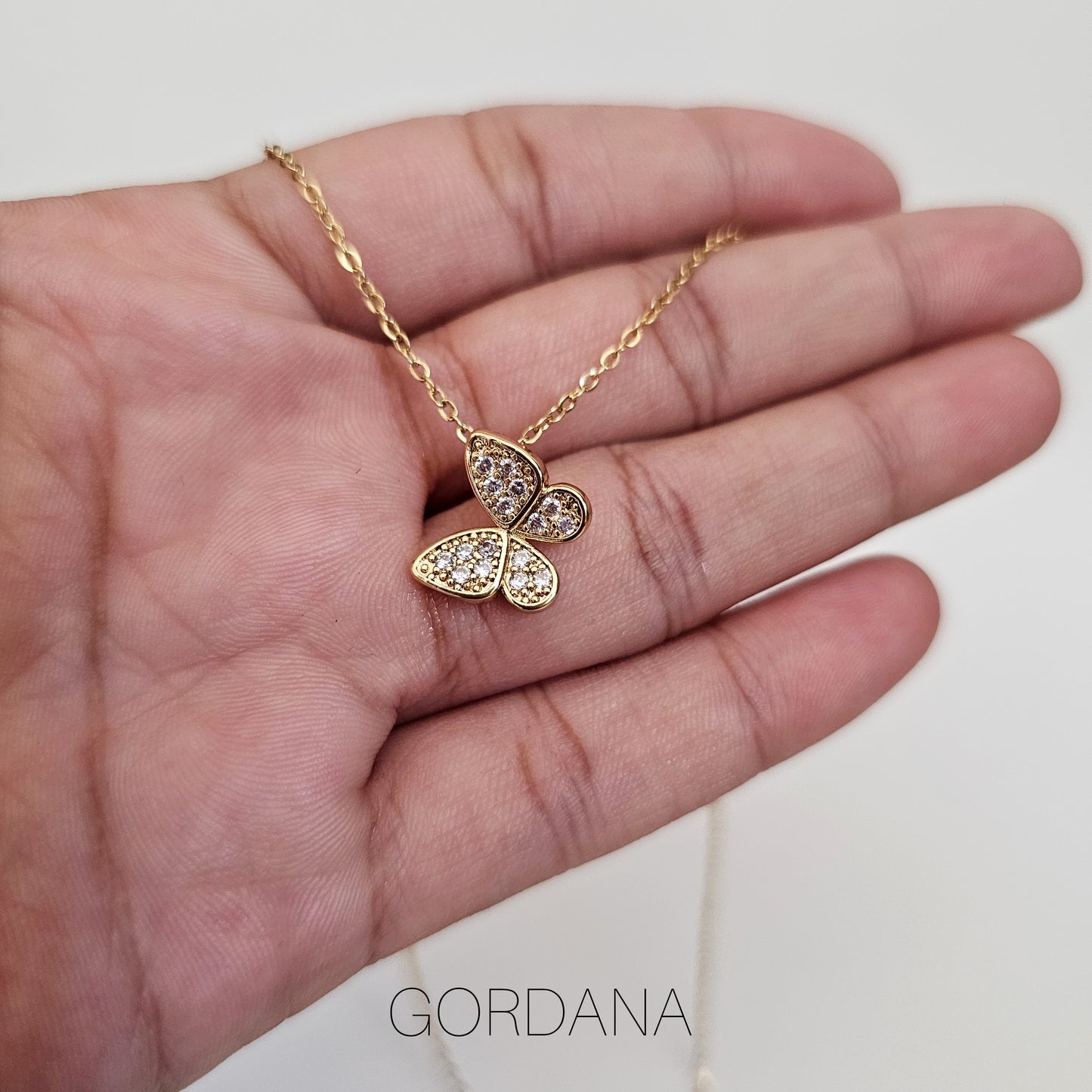 Butterfly stainless steel necklace