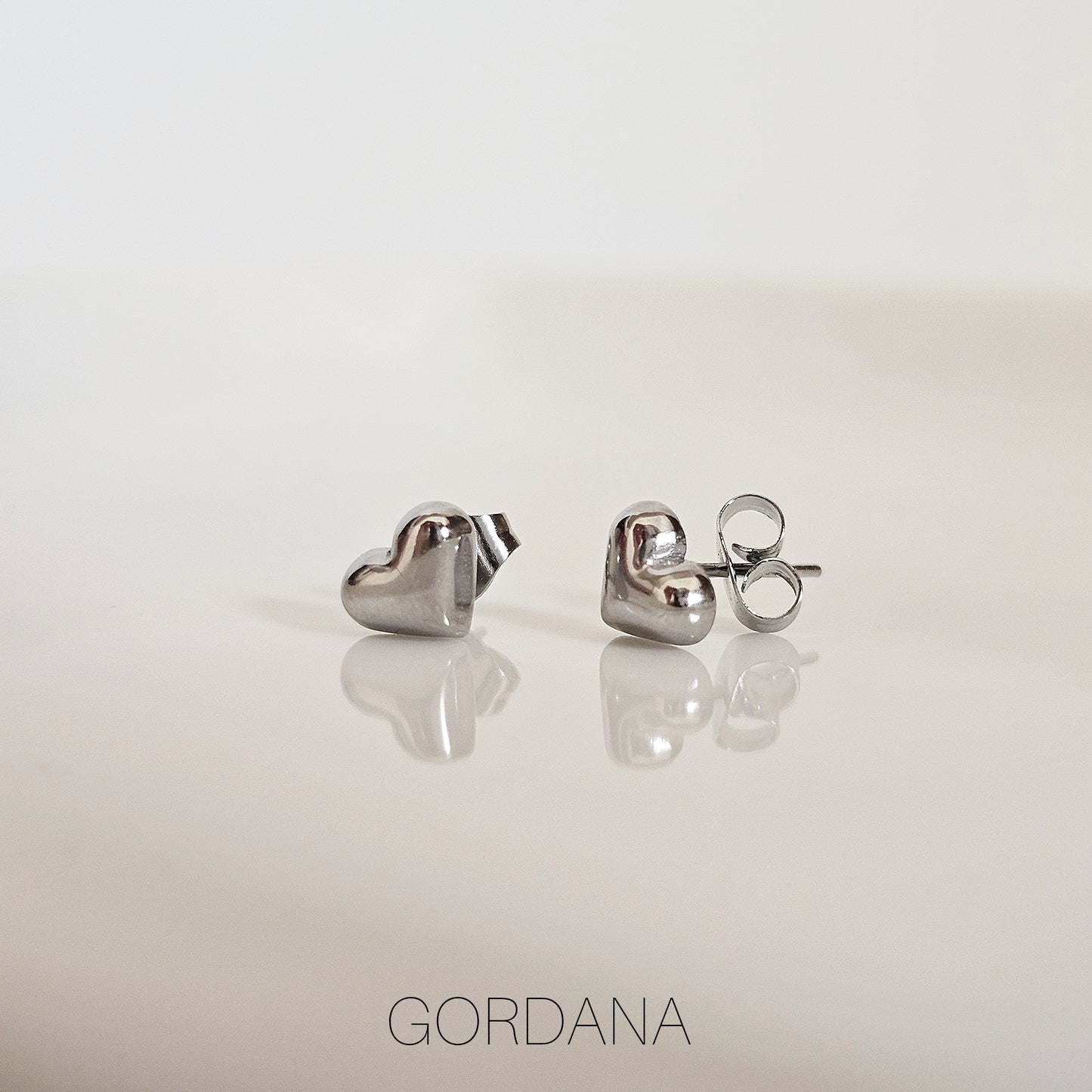 Heart stainless steel studs