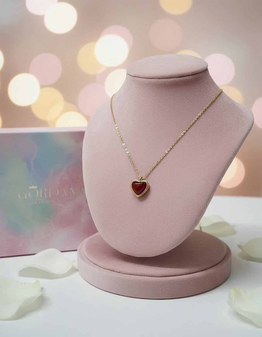 Semi precious stone Agate Necklace - Stainless Steel