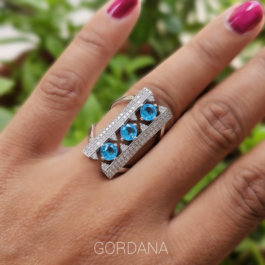 Sky Blue Silver ring