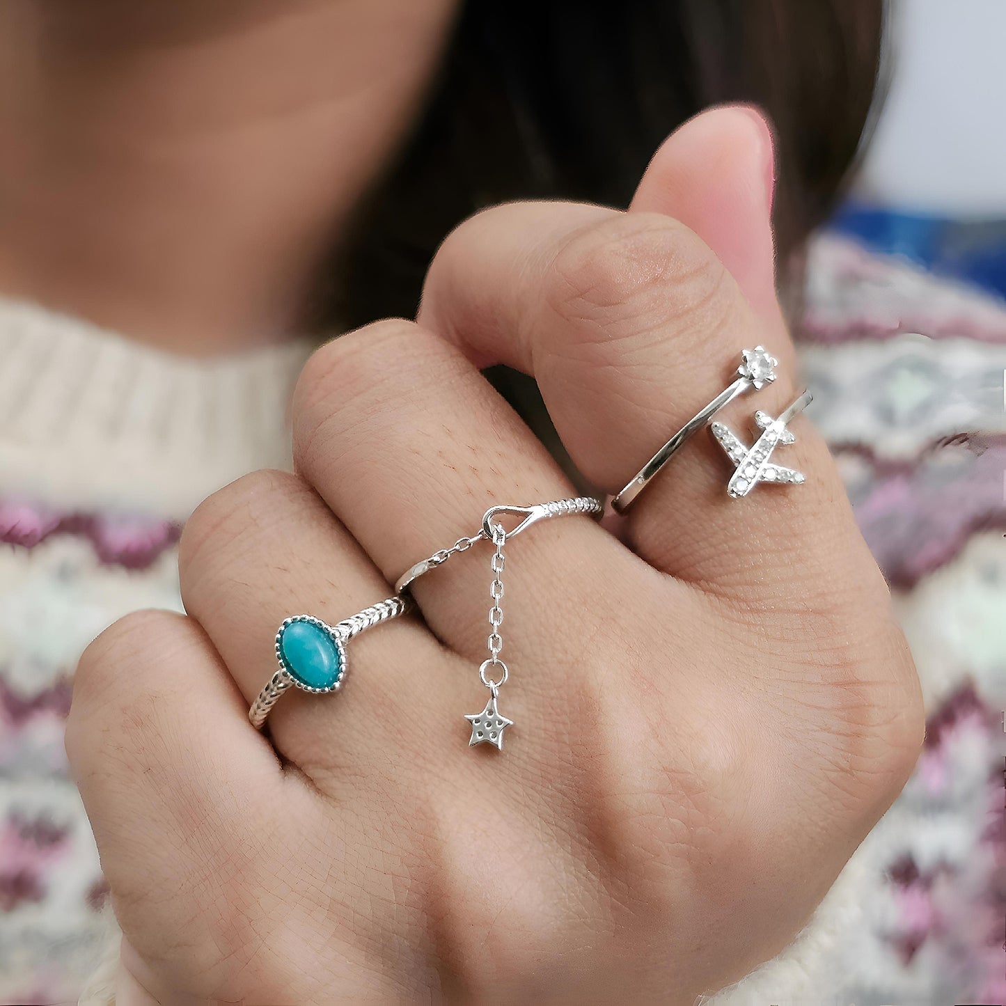 Amazonite Silver Ring