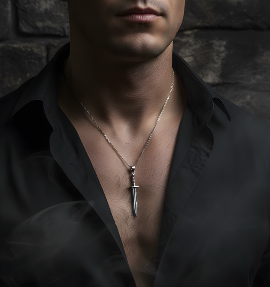 Man stainless steel chain pendant necklace
