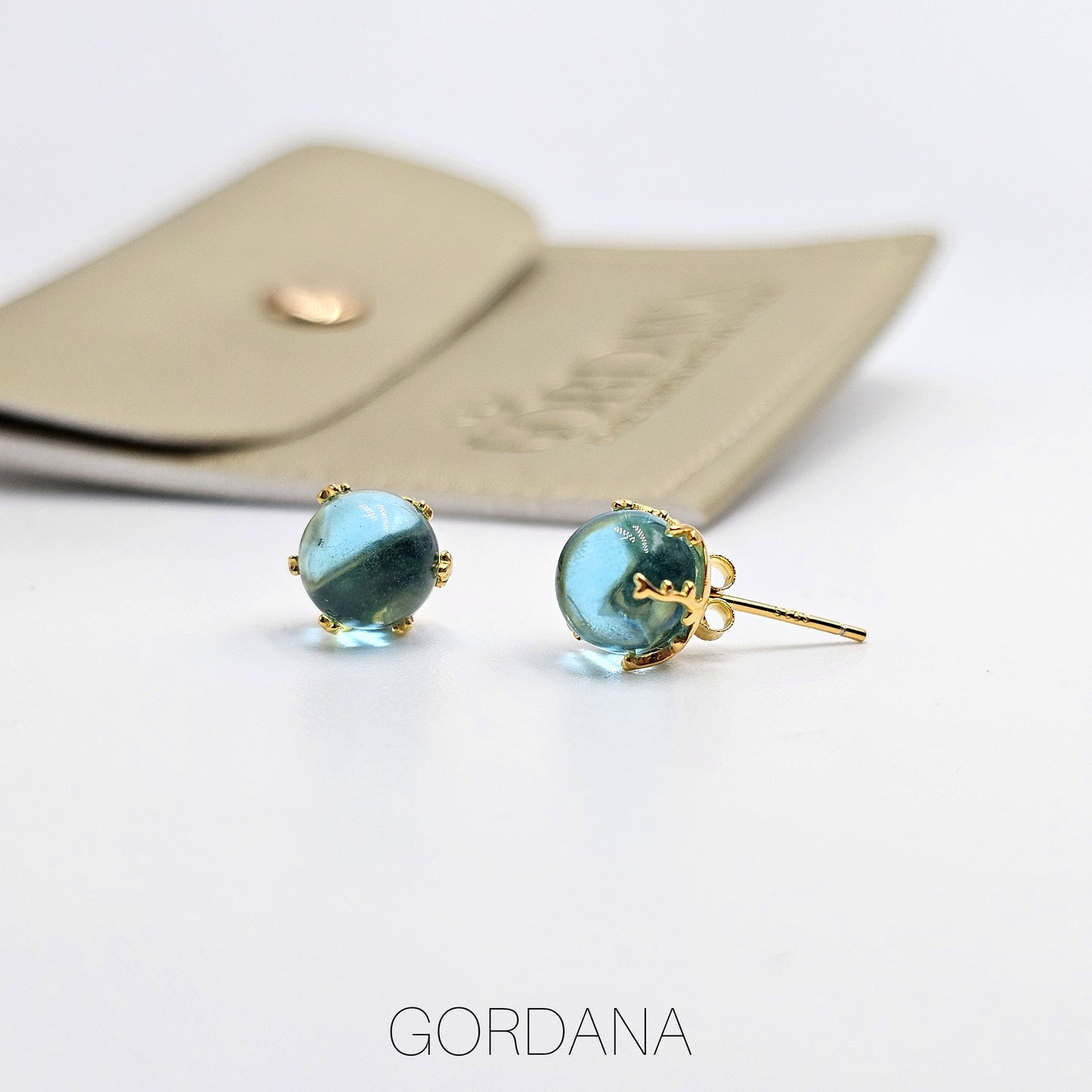 Blue Magical Gold Earrings