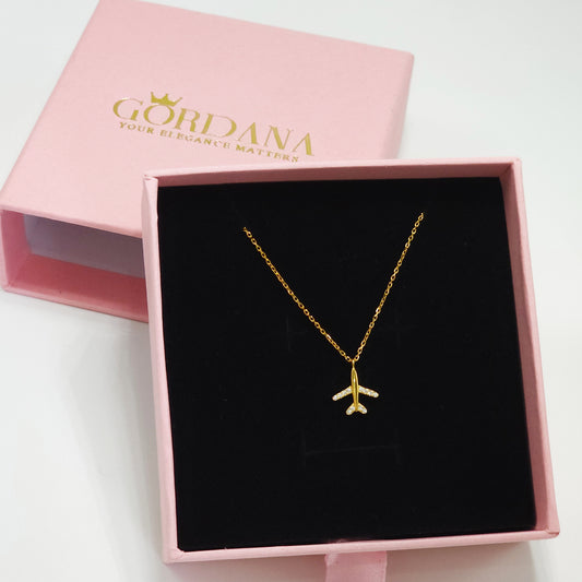 Airplane Necklace - Gold